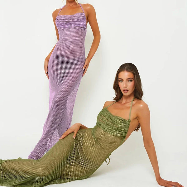 Aurelia Ruched Halter Maxi Dress