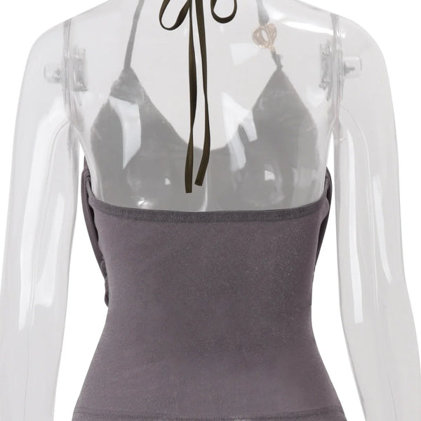 Ruched Halter Neck Top