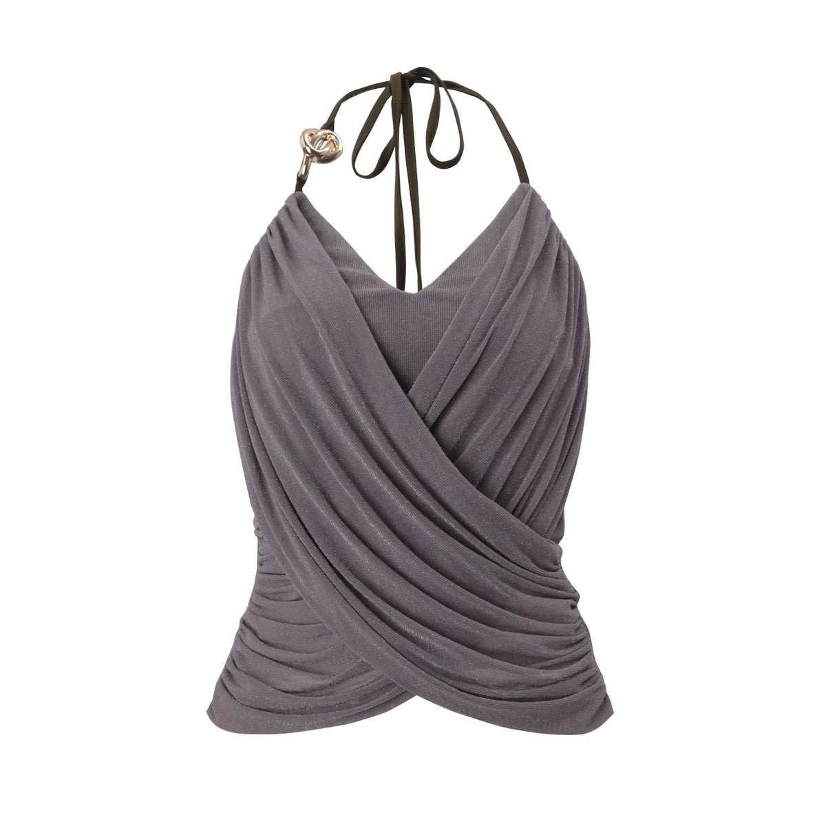 Ruched Halter Neck Top