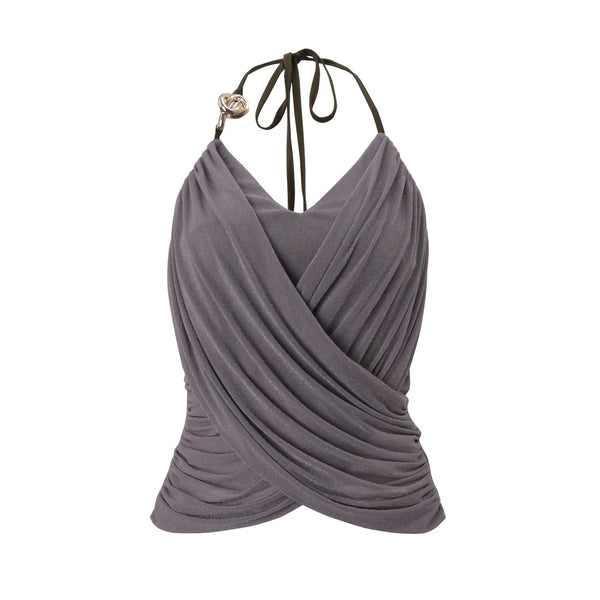 Ruched Halter Neck Top