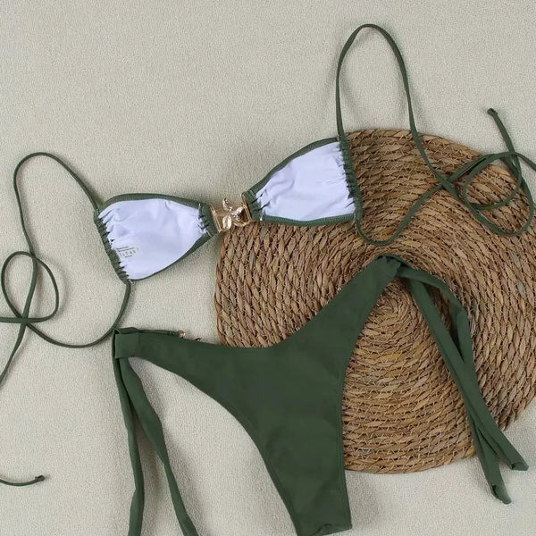 Serena Ruched High-Waisted Bikini Set