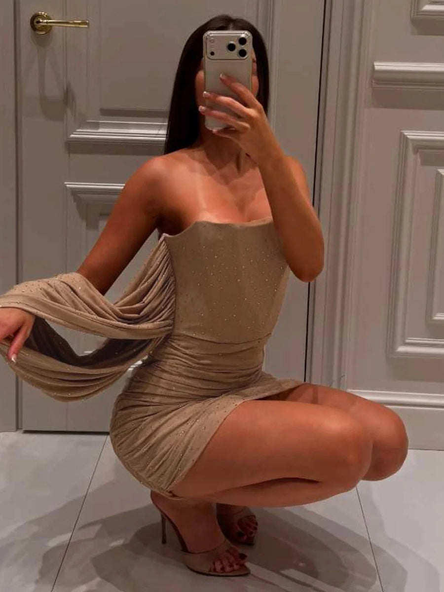Ruched Midi Tube Dress [KD0HKASJ]