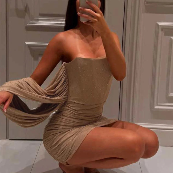 Ruched Midi Tube Dress [KD0HKASJ]