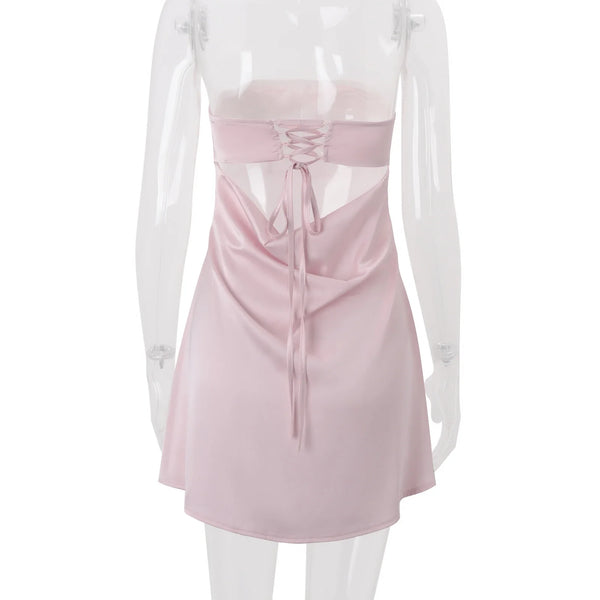 Ruched Twist Front Mini Dress