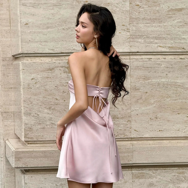 Ruched Twist Front Mini Dress