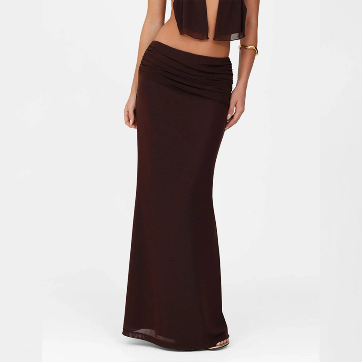 Ruched Two-Piece Skirt Set