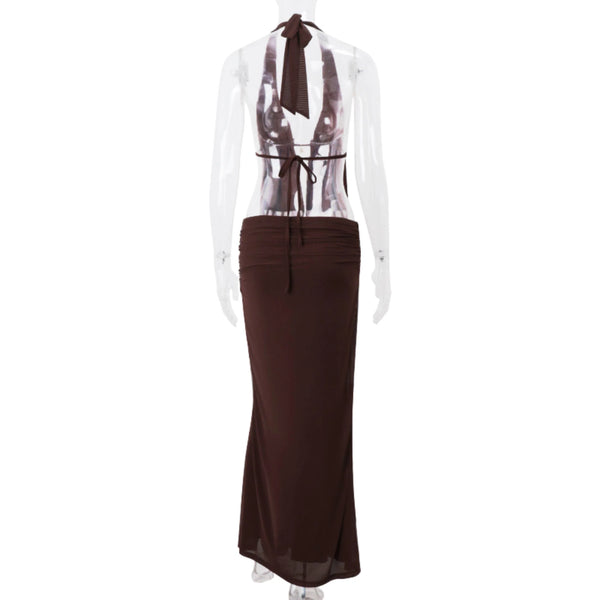 Ruched Two-Piece Skirt Set