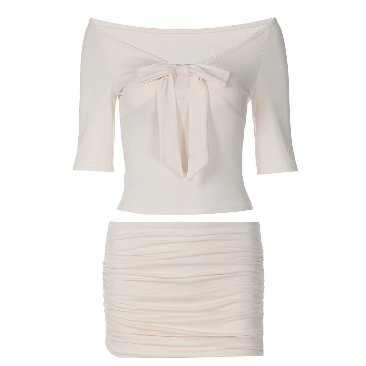 Ruched Two-Piece Skirt Set