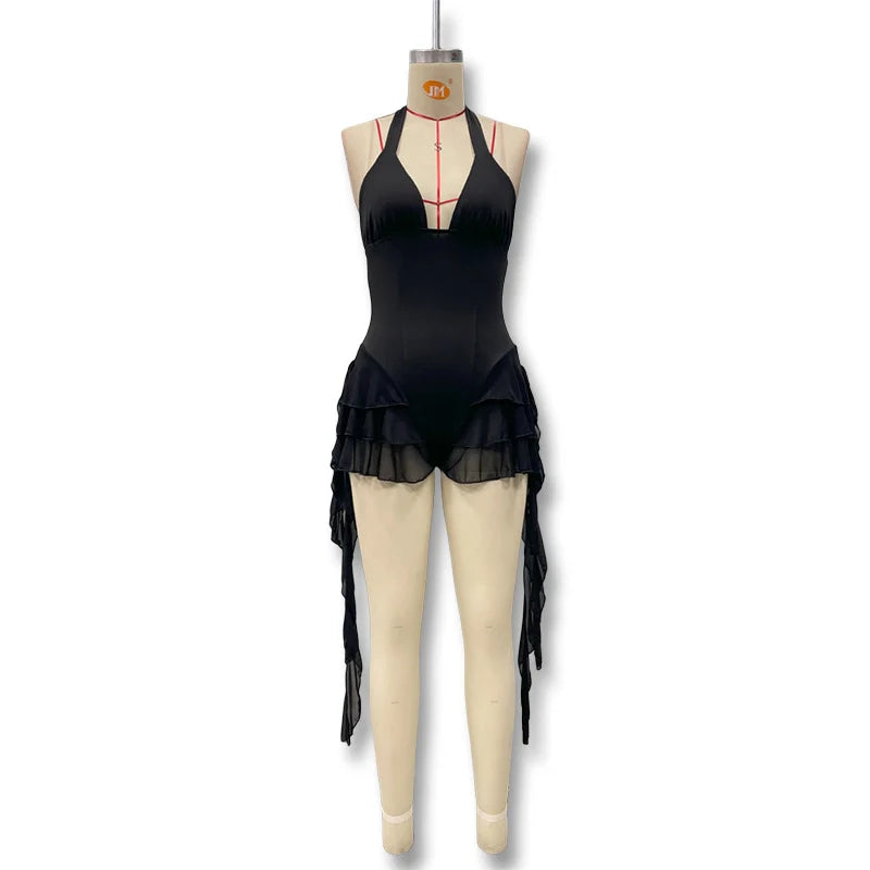 Isadora Ruffle V-Neck Mini Dress