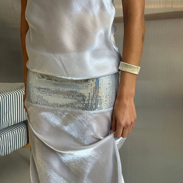 Lyra Sequin Patchwork Tube Maxi Dress