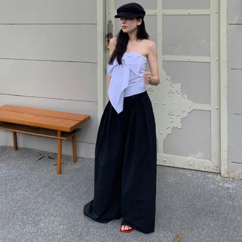 Striped Bow Detail Tube Top