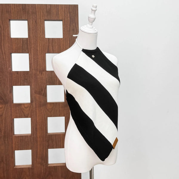 Nora Striped Knit Halter Tube Top