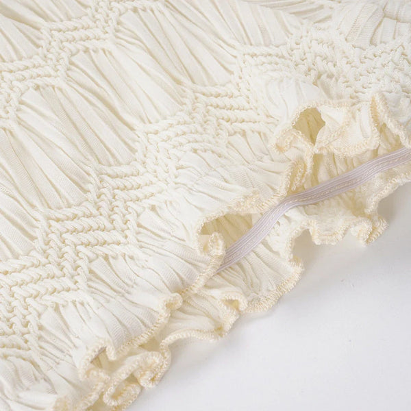 Textured Floral Drawstring Shorts