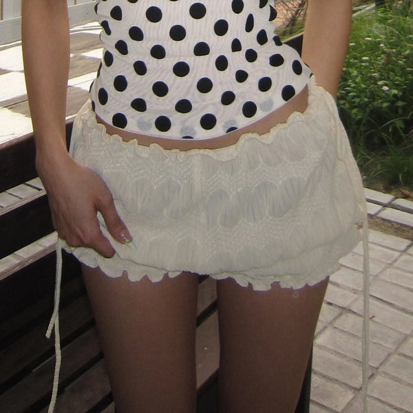 Textured Floral Drawstring Shorts