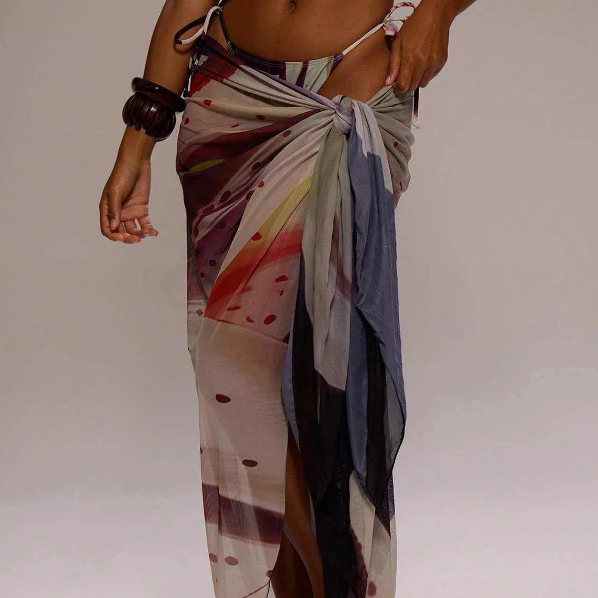 Tie-Dye Bikini and Maxi Dress Set