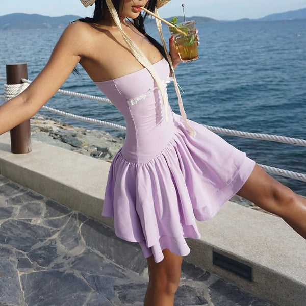 Tiered Lace Mini Dress