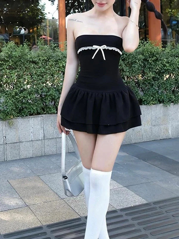 Tiered Lace Mini Dress