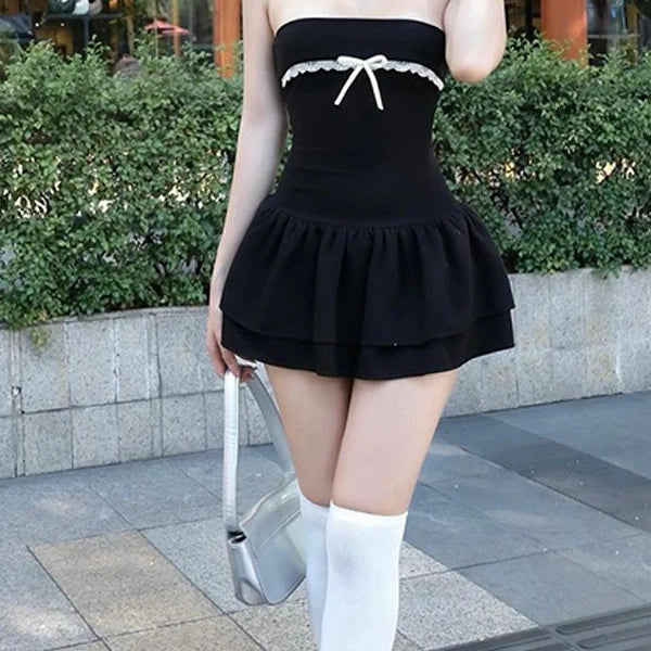Tiered Lace Mini Dress