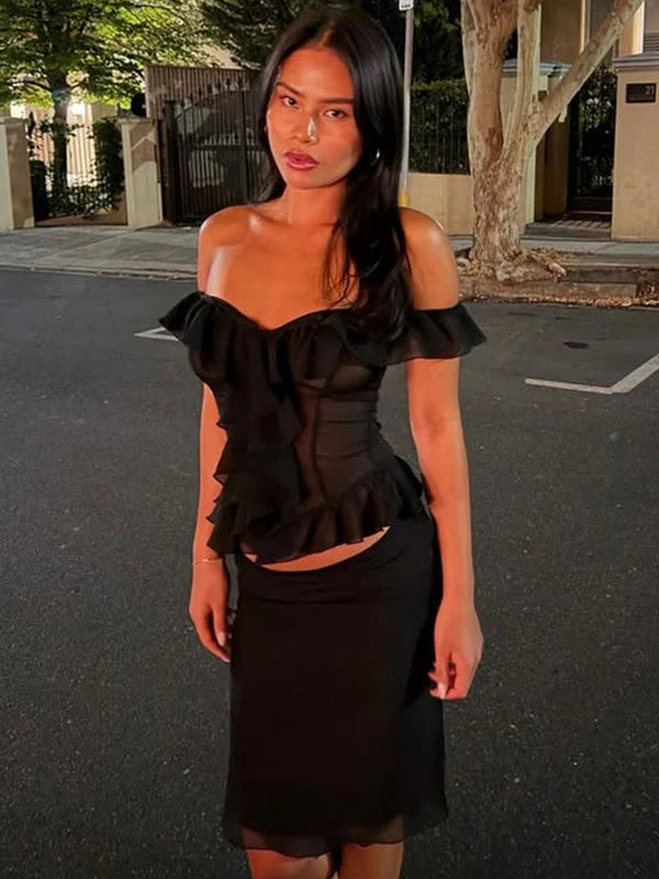 V-Neck Ruffle Top