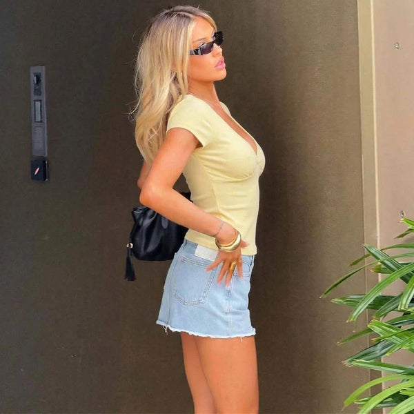 Versatile Slim Fit V-Neck Top