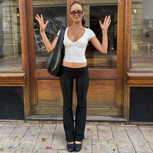 Versatile Slim Fit V-Neck Top