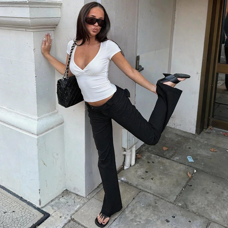Versatile Slim Fit V-Neck Top